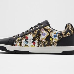 Aldo x Disney D100 Graphic Lace-Up Low-Top Sneakers black cartoon print Men’s 8